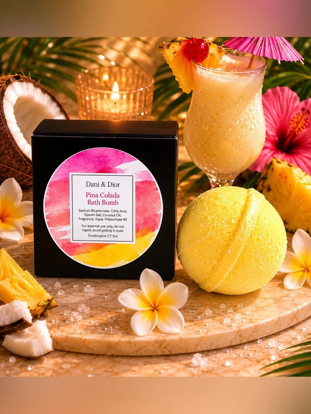 Pina Colada Bath Bomb 5oz - Picture 1 of 1